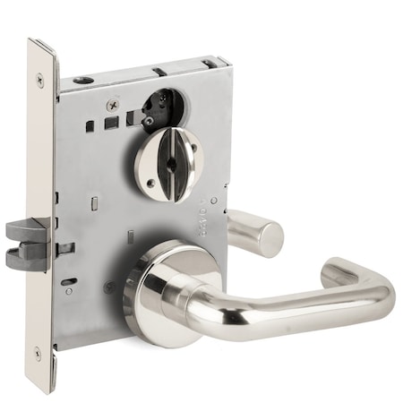 Schlage Grade 1 Privacy with Coin Turn Mortise Lock, 03 Lever, B Rose, Bright Chrome Fnsh, Field Reversible L9044 03B 625